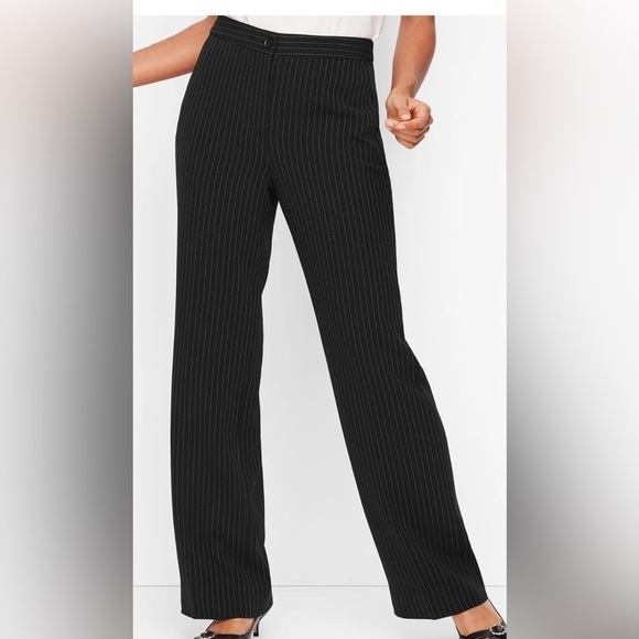 Talbots Pinstriped Wide Leg Pants Size 14P - Picture 2 of 7